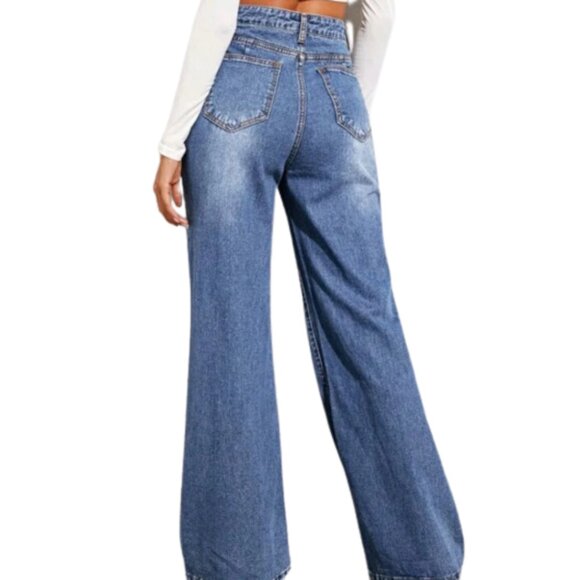 High-Waisted Wide Leg Jeans – Trendy & Comfortable - Picture 2 of 4